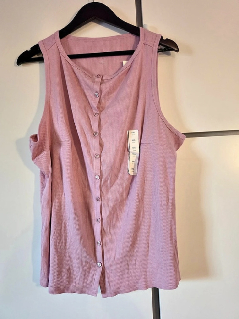 Universal Thread Pink Striped Button Front Tank Top